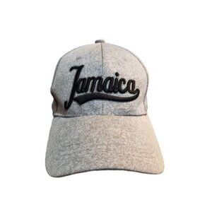 Mens Grey Baseball Cap Jamaica Embroidered Adjustable Back Strap Casual Design